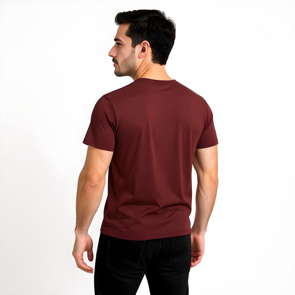 Casual Maroon Crew Neck